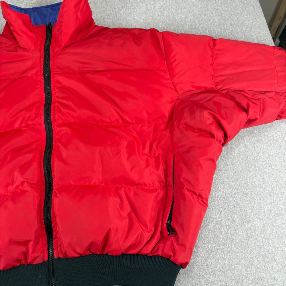 VNTG Columbia Duck Down Puffer Jacket Mens XL Blue Red Reversible Duck Down Coat - Picture 11 of 16
